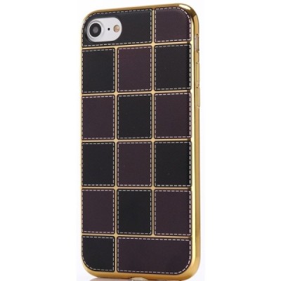 Apple iPhone 7 (iPhone 8) Illiusion rudas kieto silikono tpu dėklas auksiniais apvadais - nugarėlė / Priedai.lt