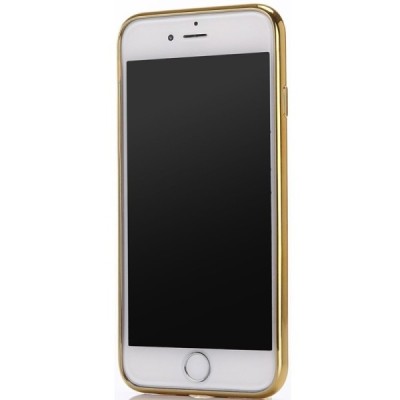 Apple iPhone 7 (iPhone 8) Illiusion rudas kieto silikono tpu dėklas auksiniais apvadais - nugarėlė / Priedai.lt