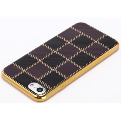 Apple iPhone 7 (iPhone 8) Illiusion rudas kieto silikono tpu dėklas auksiniais apvadais - nugarėlė / Priedai.lt
