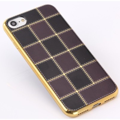 Apple iPhone 7 (iPhone 8) Illiusion rudas kieto silikono tpu dėklas auksiniais apvadais - nugarėlė / Priedai.lt