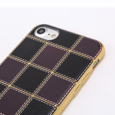 Apple iPhone 7 (iPhone 8) Illiusion rudas kieto silikono tpu dėklas auksiniais apvadais - nugarėlė / Priedai.lt
