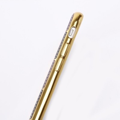 Apple iPhone 7 (iPhone 8) Illiusion rudas kieto silikono tpu dėklas auksiniais apvadais - nugarėlė / Priedai.lt