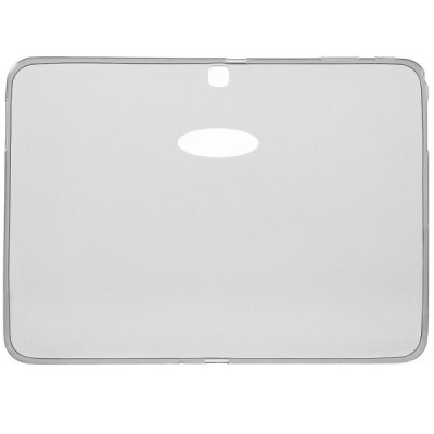 Samsung Galaxy Tab 4 10.1 (T535, T530) skaidrus (permatomas) kieto silikono TPU ploniausias pasaulyje pilkas dėklas / Priedai.lt