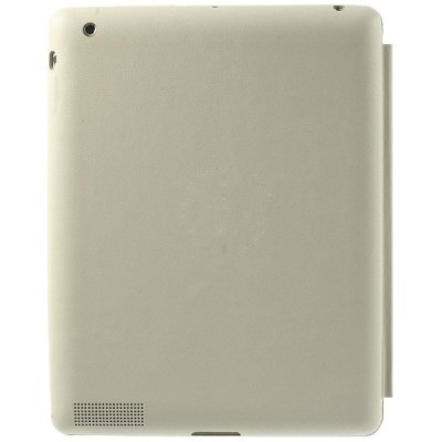 Apple iPad 2 / 3 / 4 klasikinis atverčiamas smėlio spalvos odinis dėklas / Priedai.lt