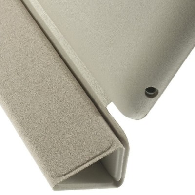 Apple iPad 2 / 3 / 4 klasikinis atverčiamas smėlio spalvos odinis dėklas / Priedai.lt