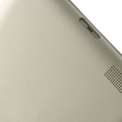 Apple iPad 2 / 3 / 4 klasikinis atverčiamas smėlio spalvos odinis dėklas / Priedai.lt