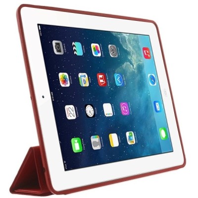 Apple iPad 2 / 3 / 4 klasisks atvēramais sarkans futrālis / Vacins.lv