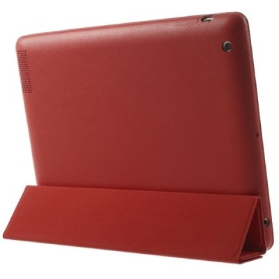 Apple iPad 2 / 3 / 4 klasisks atvēramais sarkans futrālis / Vacins.lv