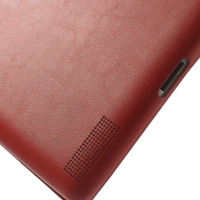 Apple iPad 2 / 3 / 4 klasisks atvēramais sarkans futrālis / Vacins.lv