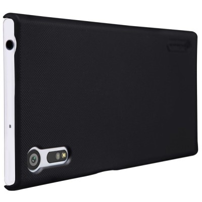 Nillkin Frosted Shield Sony Xperia XZ (Xperia XZs) juodas plastikinis dėklas / Priedai.lt