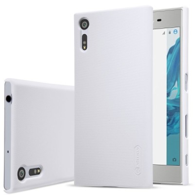Nillkin Frosted Shield Sony Xperia XZ (Xperia XZs) balts plastmasas futrālis + ekrāna aizsargplēve / Vacins.lv