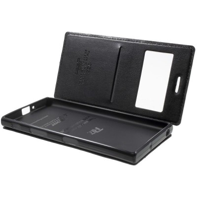 Roar Noble atverčiamas Sony Xperia XZ juodas odinis dėklas / Priedai.lt