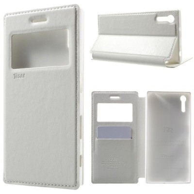 Roar Noble atverčiamas Sony Xperia XZ baltas odinis dėklas / Priedai.lt