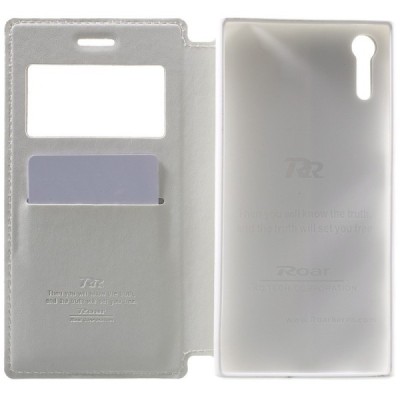 Roar Noble atverčiamas Sony Xperia XZ baltas odinis dėklas / Priedai.lt