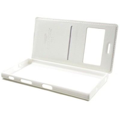 Roar Noble atverčiamas Sony Xperia XZ baltas odinis dėklas / Priedai.lt