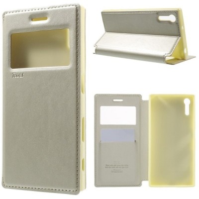 Roar Noble atverčiamas Sony Xperia XZ auksinis odinis dėklas / Priedai.lt