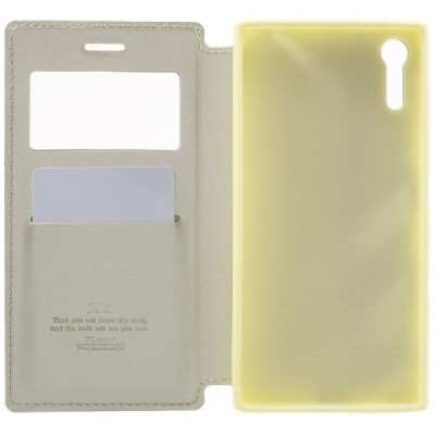 Roar Noble atverčiamas Sony Xperia XZ auksinis odinis dėklas / Priedai.lt