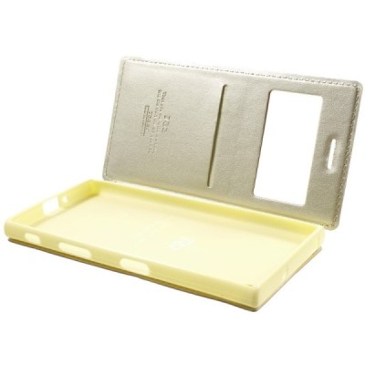 Roar Noble atverčiamas Sony Xperia XZ auksinis odinis dėklas / Priedai.lt