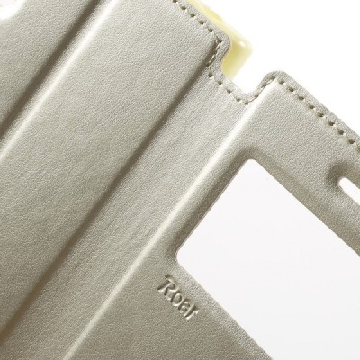 Roar Noble atverčiamas Sony Xperia XZ auksinis odinis dėklas / Priedai.lt