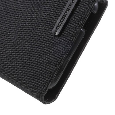 HTC Desire 626 „Mercury“ atvērams melns ādas maciņš - maks / Vacins.lv