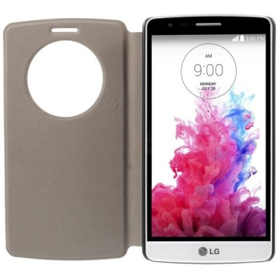 LG G3 D855 (D850, D851) „Lady“ atverčiamas dėklas su langeliu - baltas / Priedai.lt
