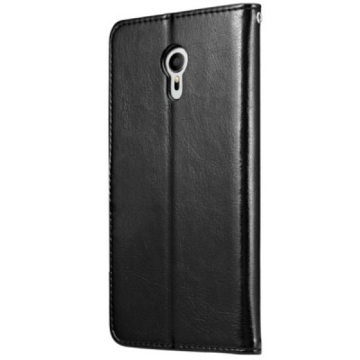Meizu m3 note atvēramais ādas melns maciņš (maks) / Vacins.lv