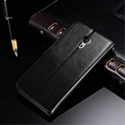 Meizu m3 note atvēramais ādas melns maciņš (maks) / Vacins.lv