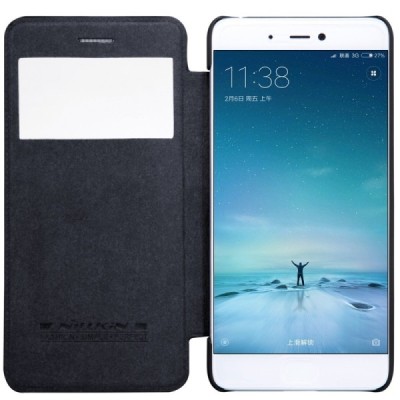 Prabangus „Nillkin“ Qin serijos juodas odinis atverčiamas Xiaomi Mi 5S dėklas - knygutė / Priedai.lt