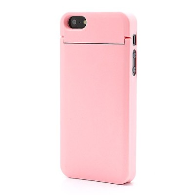 Rožinis „ONE%+“ plastikinis Apple iPhone SE (5, 5s) dėklas (dėkliukas) su integruotu veidrodžiu / Priedai.lt