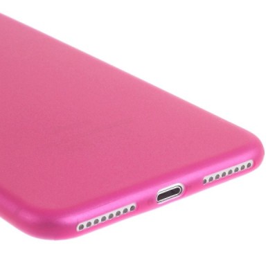 Ploniausias pasaulyje plastikinis skaidrus Apple iPhone 7 Plus (iPhone 8 Plus) tamsiai rožinis dėklas - nugarėlė / Priedai.lt