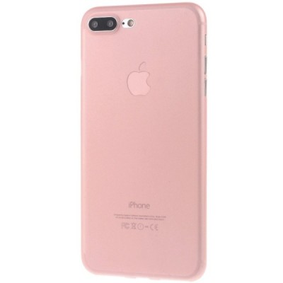 Ploniausias pasaulyje plastikinis skaidrus Apple iPhone 7 Plus (iPhone 8 Plus) šviesiai rožinis dėklas - nugarėlė / Priedai.lt