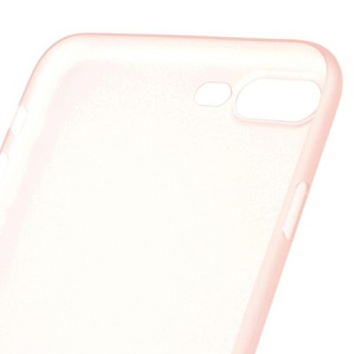 Ploniausias pasaulyje plastikinis skaidrus Apple iPhone 7 Plus (iPhone 8 Plus) šviesiai rožinis dėklas - nugarėlė / Priedai.lt