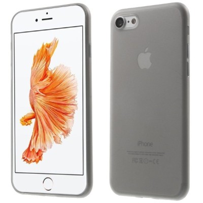 Ploniausias pasaulyje plastikinis skaidrus Apple iPhone 7 (iPhone 8) pilkas dėklas - nugarėlė / Priedai.lt