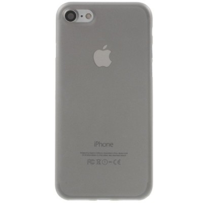 Ploniausias pasaulyje plastikinis skaidrus Apple iPhone 7 (iPhone 8) pilkas dėklas - nugarėlė / Priedai.lt
