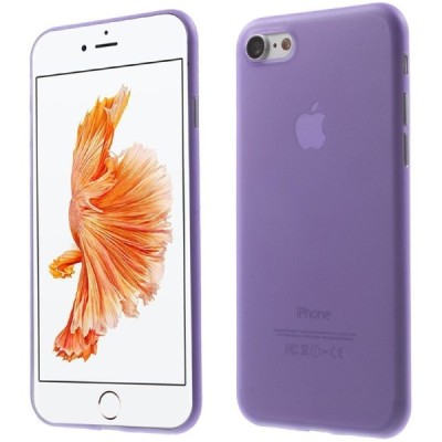 Ploniausias pasaulyje plastikinis skaidrus Apple iPhone 7 (iPhone 8) violetinis dėklas - nugarėlė / Priedai.lt