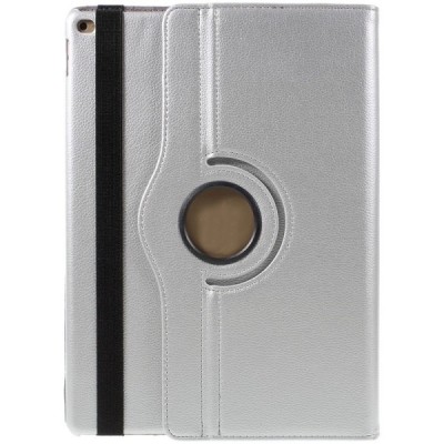 Apple iPad Pro 12.9" atverčiamas, sukamas 360 laipsnių, sidabrinis odinis dėklas - stovas / Priedai.lt