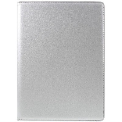 Apple iPad Pro 12.9" atverčiamas, sukamas 360 laipsnių, sidabrinis odinis dėklas - stovas / Priedai.lt