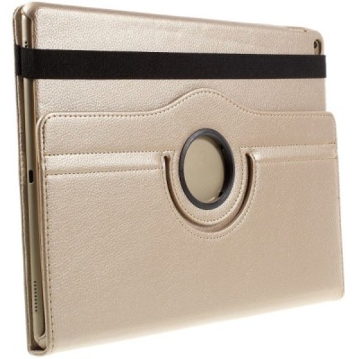 Apple iPad Pro 12.9" atverčiamas, sukamas 360 laipsnių, auksinis odinis dėklas - stovas / Priedai.lt