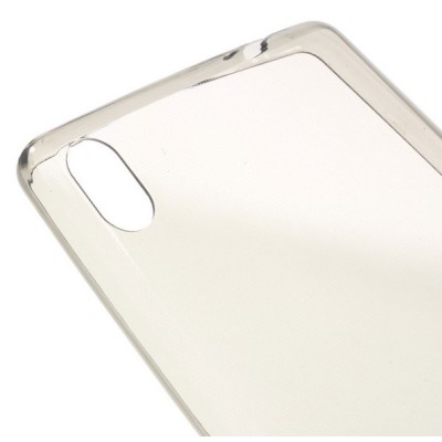 Sony Xperia XA Ultra (F3212, F3216) skaidrus (permatomas) kieto silikono TPU ploniausias pasaulyje pilkas dėklas / Priedai.lt