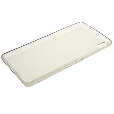 Sony Xperia XA Ultra (F3212, F3216) skaidrus (permatomas) kieto silikono TPU ploniausias pasaulyje pilkas dėklas / Priedai.lt