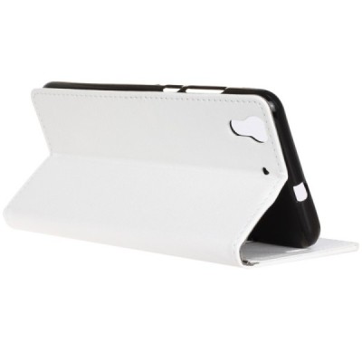 Huawei Y6 II (Huawei Y6 2) atverčiamas baltas odinis dėklas - piniginė / Priedai.lt