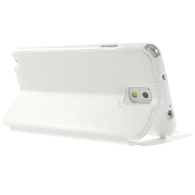 Roar Noble atverčiamas Samsung Galaxy Note 3 (N9005, N9002, N9000) baltas odinis dėklas / Priedai.lt