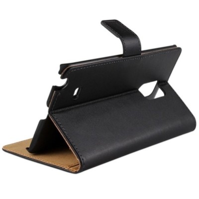 Samsung Galaxy Note Edge (N915FY) atvēramais ādas melns maciņš (maks) / Vacins.lv