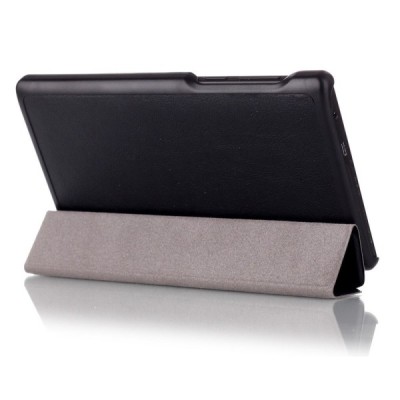 Lenovo Tab2 A7-10 atverčiamas juodas odinis dėklas - knygutė / Priedai.lt