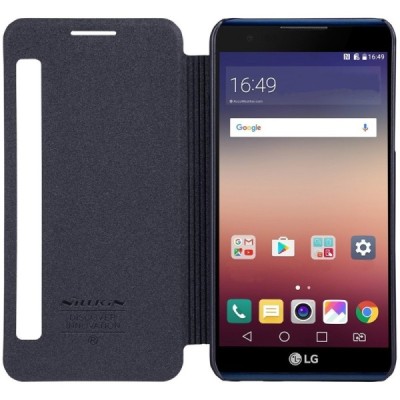 LG X Power (K220DS) „Nillkin“ Sparkle atvēramais pelēks maciņš / Vacins.lv