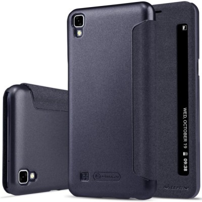 LG X Power (K220DS) „Nillkin“ Sparkle atvēramais pelēks maciņš / Vacins.lv