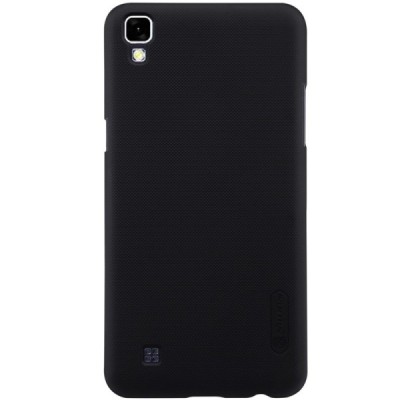 LG X Power (K220DS) Nillkin Frosted Shield melns plastmasas apvalks + ekrāna aizsargplēve / Vacins.lv