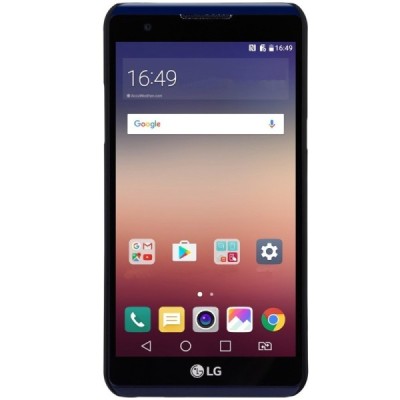 LG X Power (K220DS) Nillkin Frosted Shield melns plastmasas apvalks + ekrāna aizsargplēve / Vacins.lv