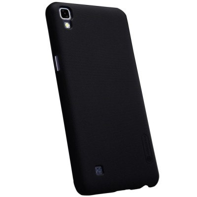 LG X Power (K220DS) Nillkin Frosted Shield melns plastmasas apvalks + ekrāna aizsargplēve / Vacins.lv