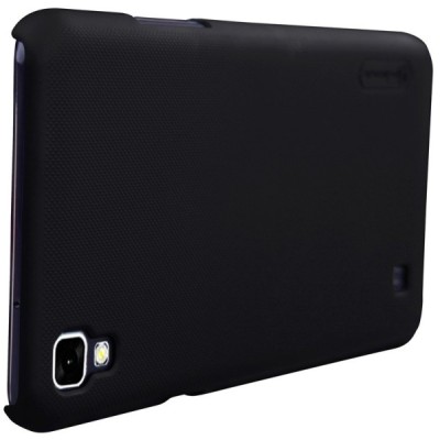 LG X Power (K220DS) Nillkin Frosted Shield melns plastmasas apvalks + ekrāna aizsargplēve / Vacins.lv